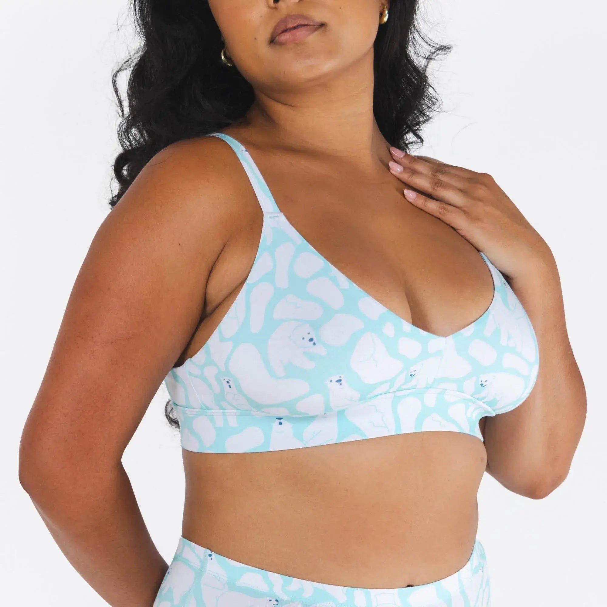 The Polar Polka | Polar Bear Scene Boob Hammock™ Plunge Bralette - Shinesty - Flyclothing LLC