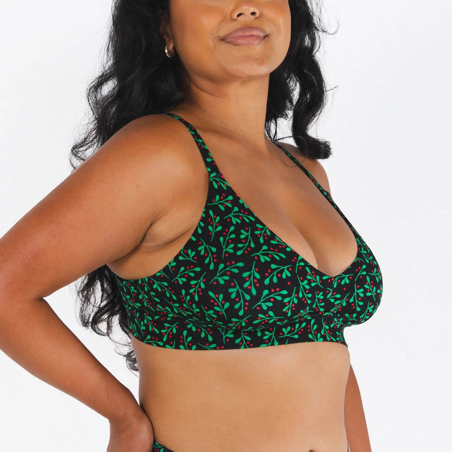 The Kiss Me There | Mistletoe Boob Hammock™ Plunge Bralette - Shinesty - Flyclothing LLC