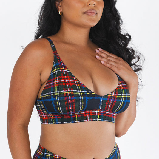 The Cappuccino | Holiday Tartan Plaid Boob Hammock™ Busty Bralette - Shinesty - Flyclothing LLC