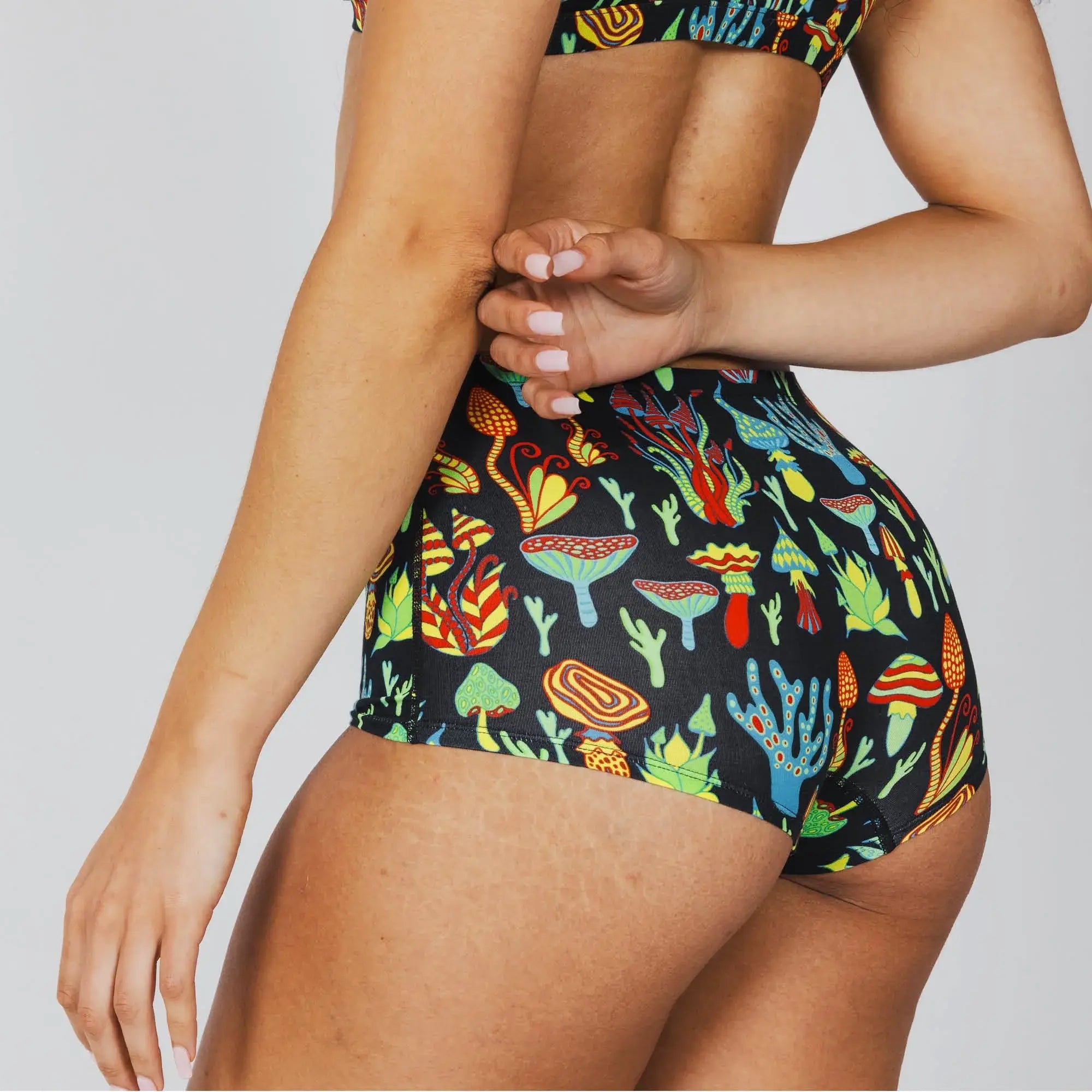 The Super Shroom | Neon Mushrooms Modal Boyshort Underwear - Shinesty - Flyclothing LLC