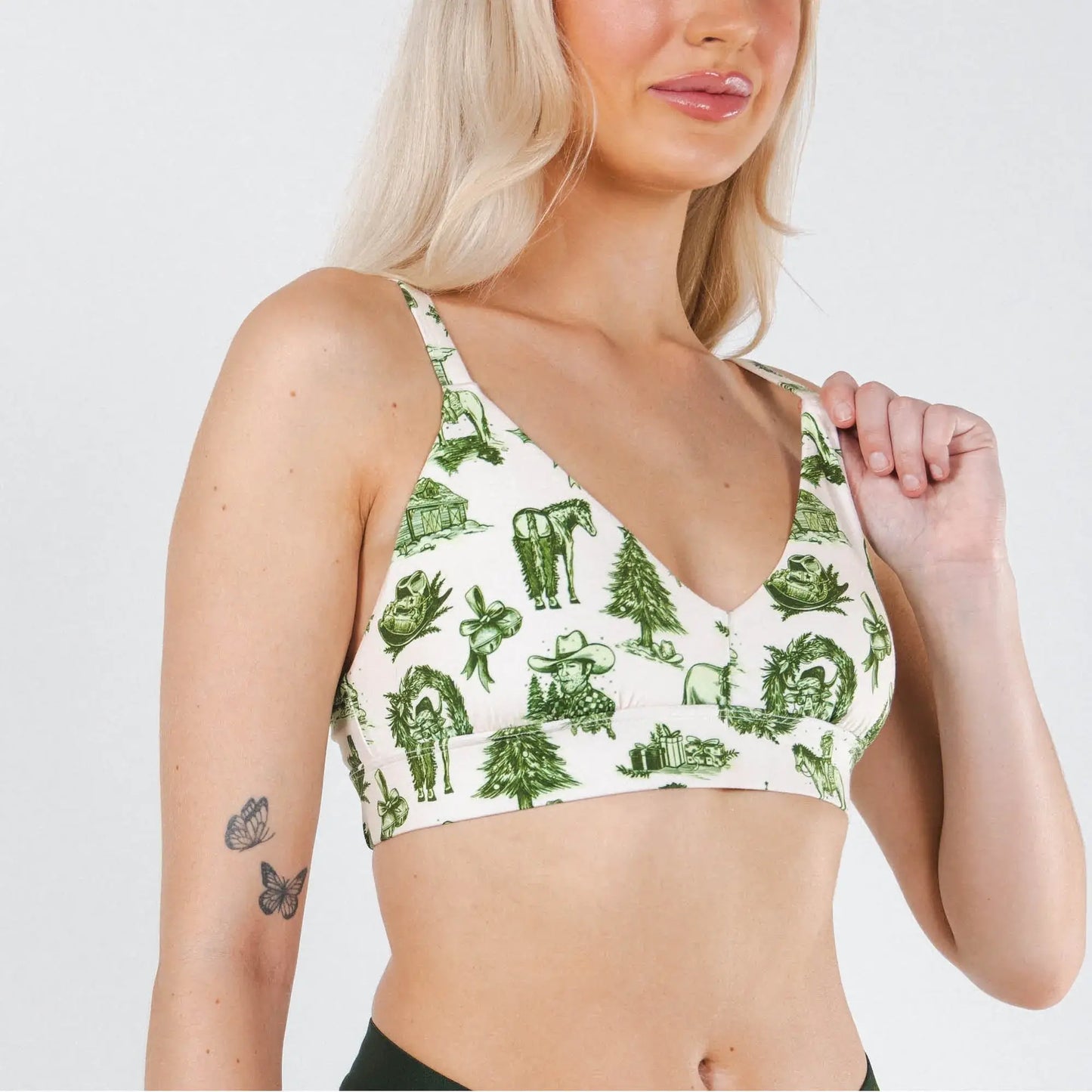 The Western Wonderland | Western Toile Boob Hammock™ Plunge Bralette - Shinesty - Flyclothing LLC
