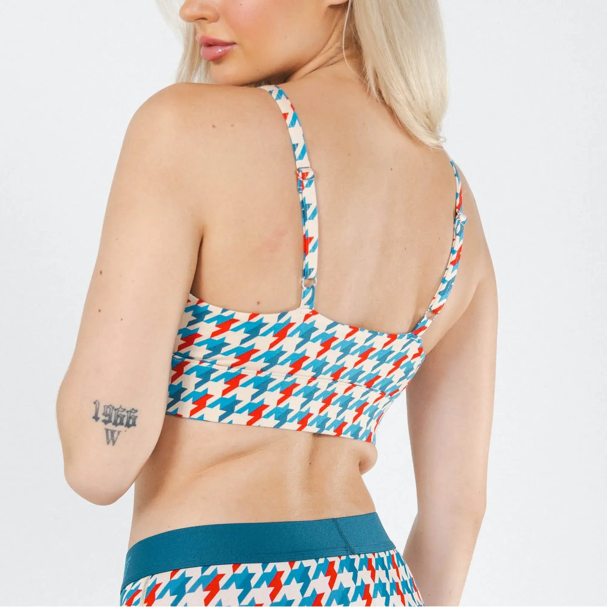 The Swanky | Retro Houndstooth Boob Hammock™ Scoop Bralette - Shinesty - Flyclothing LLC