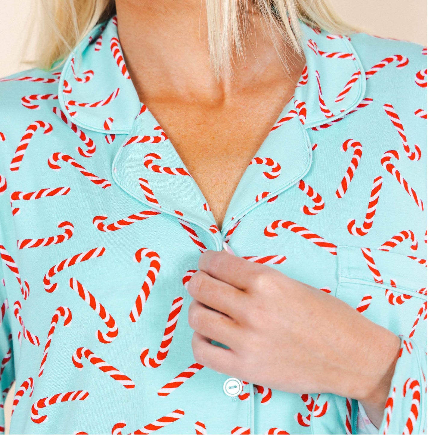 The Peppermint Pimp Canes | Candy Cane SleepDeep™ Long Sleeve Pajama Dress - Shinesty - Flyclothing LLC