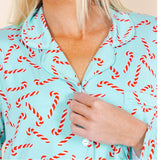 The Peppermint Pimp Canes | Candy Cane SleepDeep™ Long Sleeve Pajama Dress - Shinesty - Flyclothing LLC