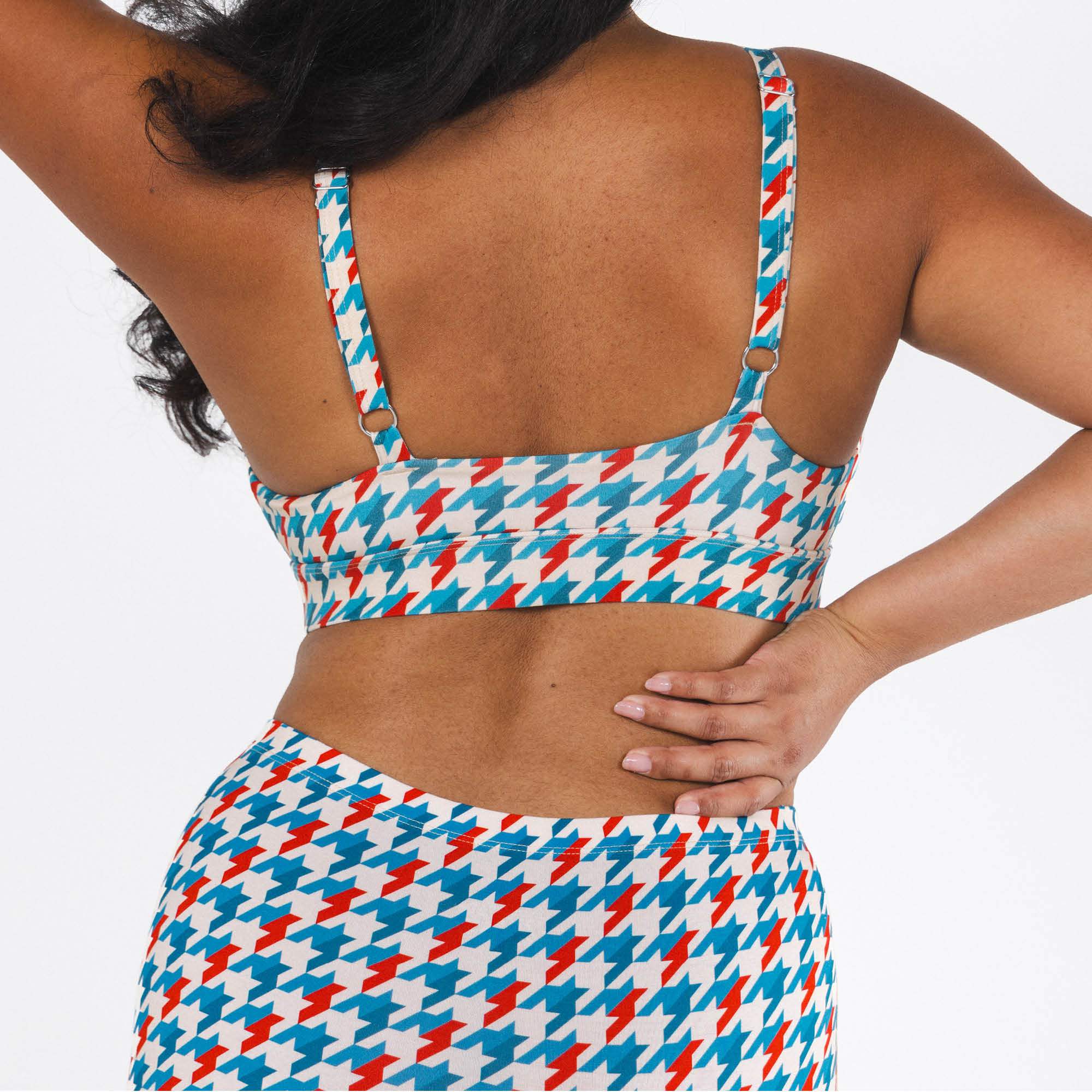 The Swanky | Retro Houndstooth Boob Hammock™ Plunge Bralette - Shinesty - Flyclothing LLC