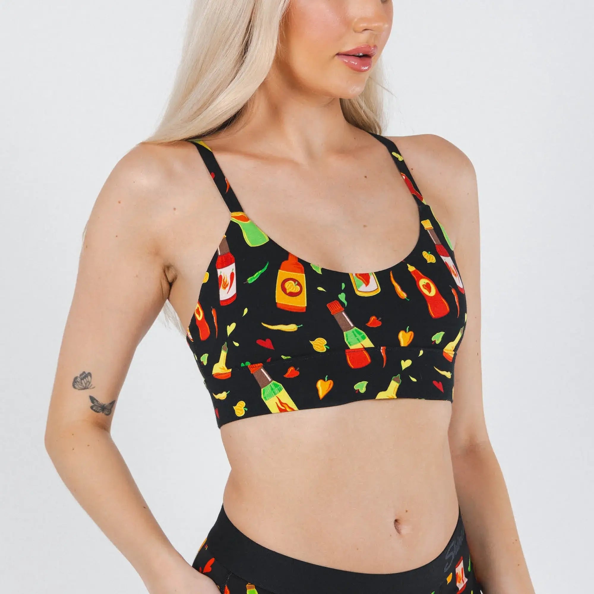 The Gotcha Sriracha | Hot Sauce Boob Hammock™ Scoop Bralette - Shinesty - Flyclothing LLC