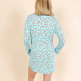 The Peppermint Pimp Canes | Candy Cane SleepDeep™ Long Sleeve Pajama Dress - Shinesty - Flyclothing LLC