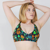 The Super Shroom | Neon Mushrooms Boob Hammock™ Busty Bralette - Shinesty - Flyclothing LLC