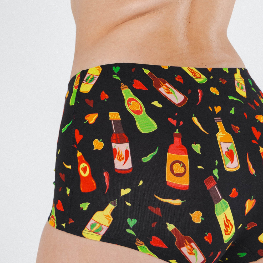 The Gotcha Sriracha | Hot Sauce Modal Boyshort Underwear - Shinesty - Flyclothing LLC