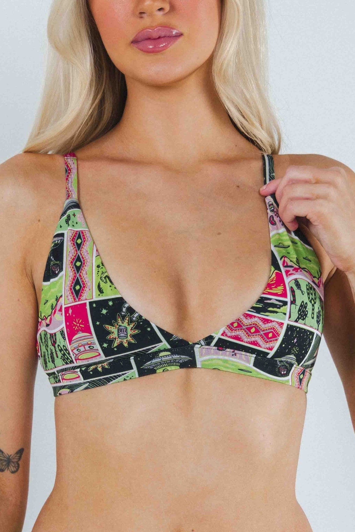 The Area 51 | Retro-Futuristic Alien Boob Hammock™ Triangle Bralette - Shinesty