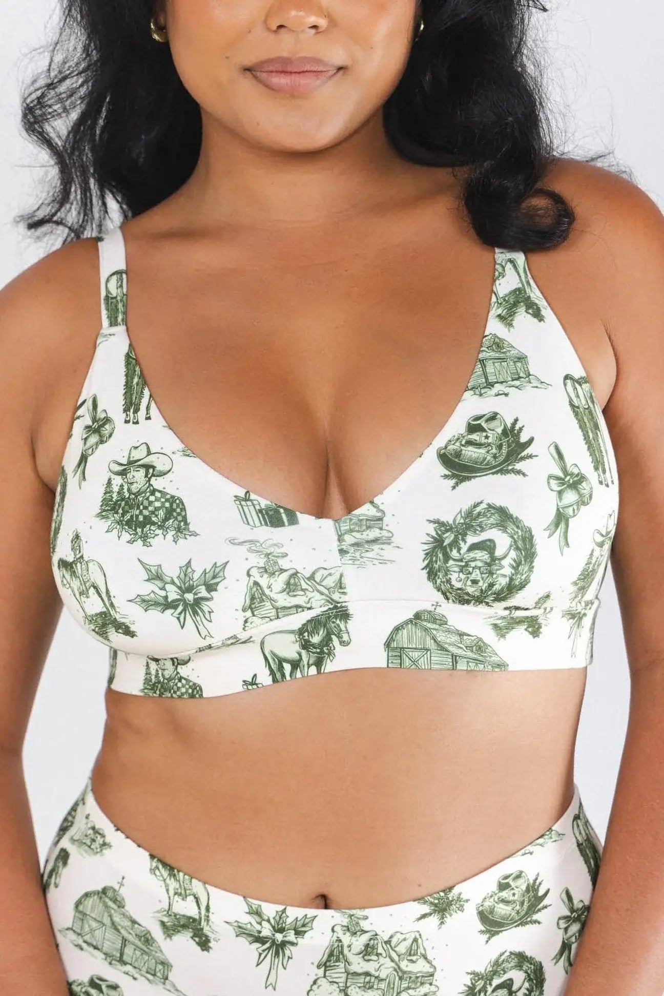 The Western Wonderland | Western Toile Boob Hammock™ Plunge Bralette - Shinesty - Flyclothing LLC