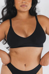 The Threat Level Midnight | Black Boob Hammock™ Plunge Bralette - Shinesty - Flyclothing LLC