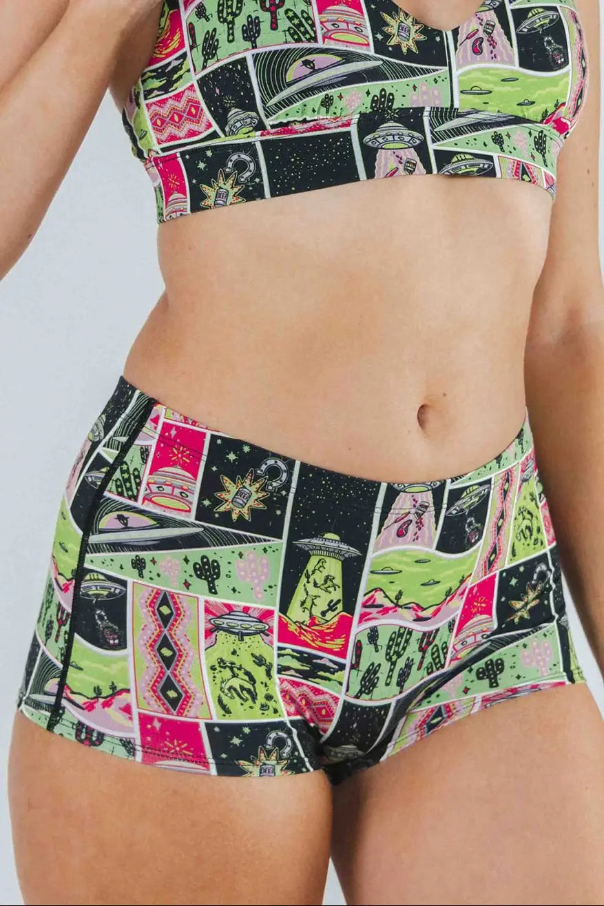 The Area 51 | Retro-Futuristic Alien Modal Boyshort Underwear - Shinesty - Flyclothing LLC