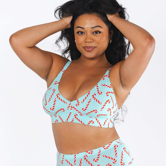 The Peppermint Pimp Canes | Candy Cane Boob Hammock™ Busty Bralette - Shinesty - Flyclothing LLC
