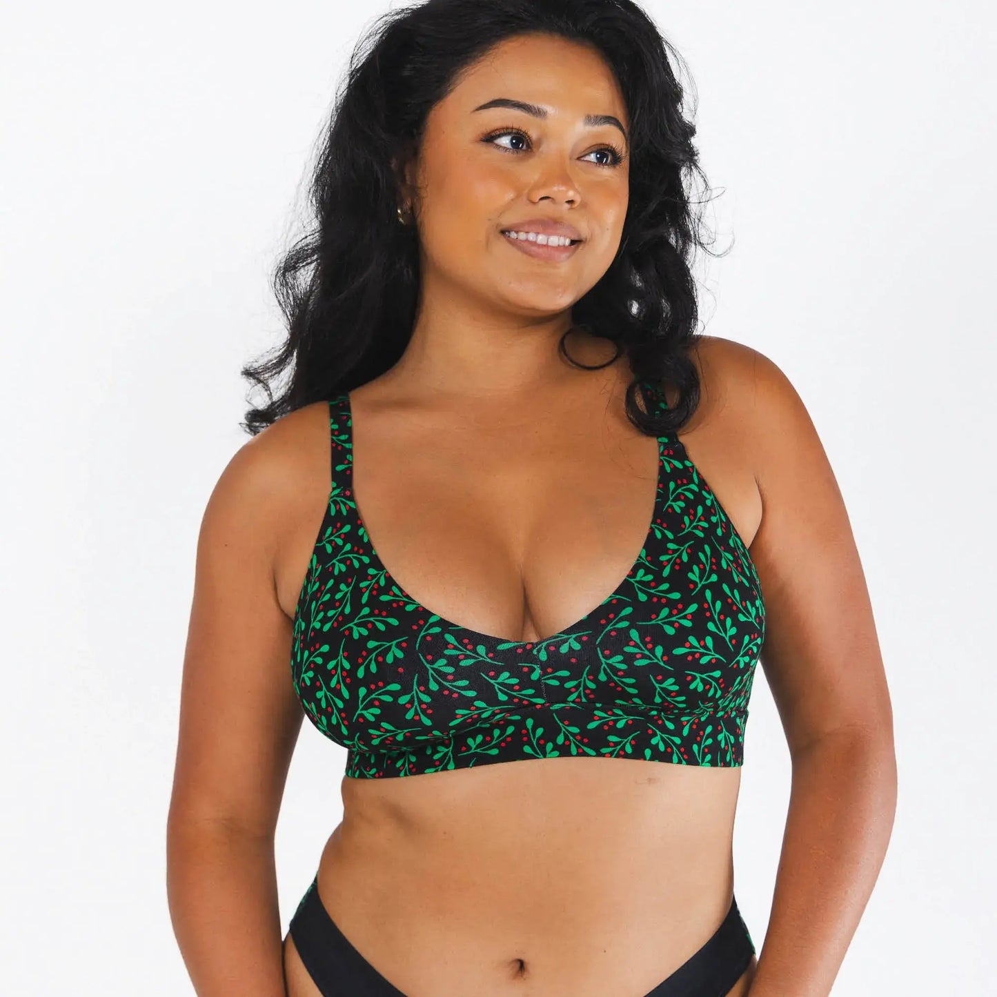 The Kiss Me There | Mistletoe Boob Hammock™ Plunge Bralette - Shinesty - Flyclothing LLC