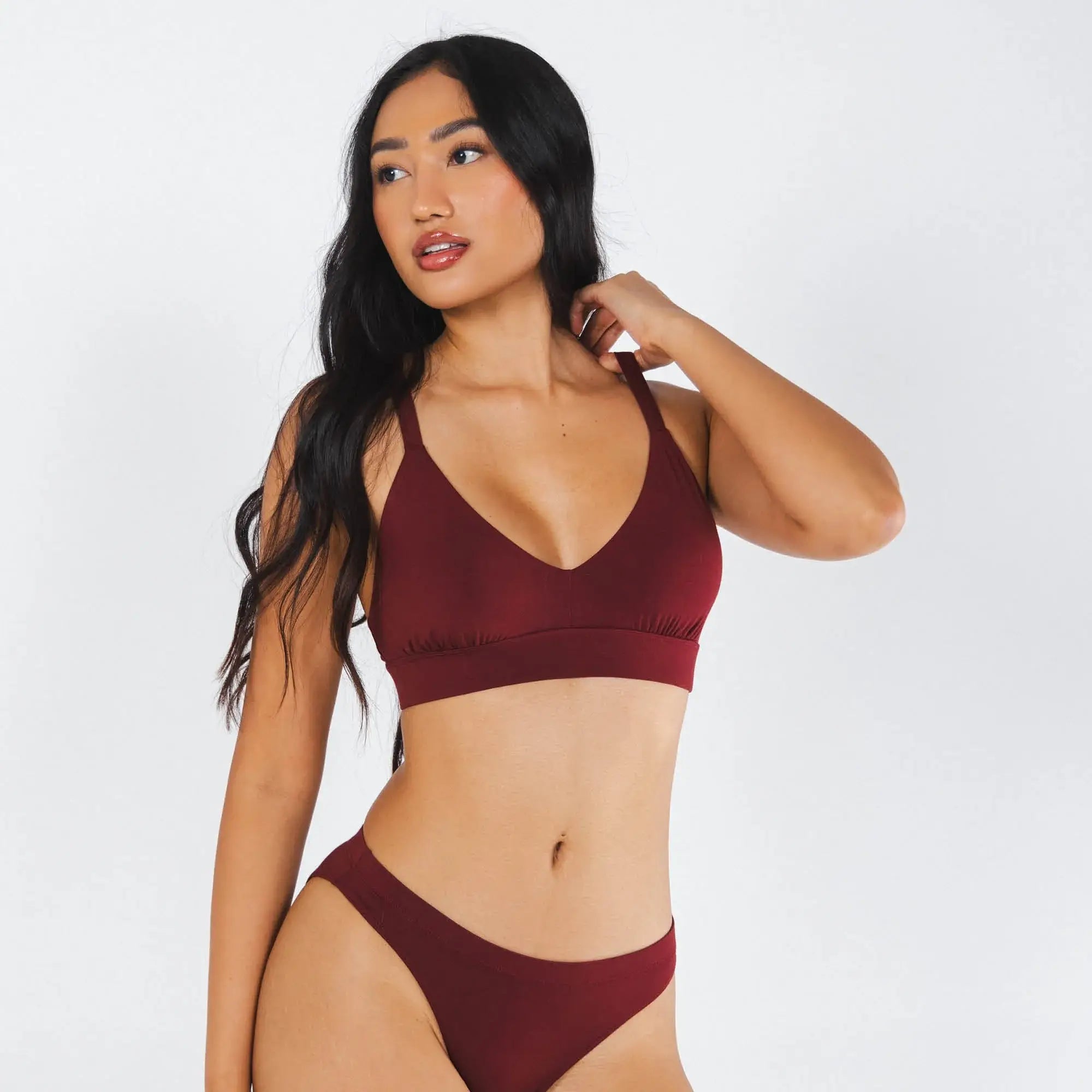 The Sommelier | Burgundy Boob Hammock™ Plunge Bralette - Shinesty - Flyclothing LLC