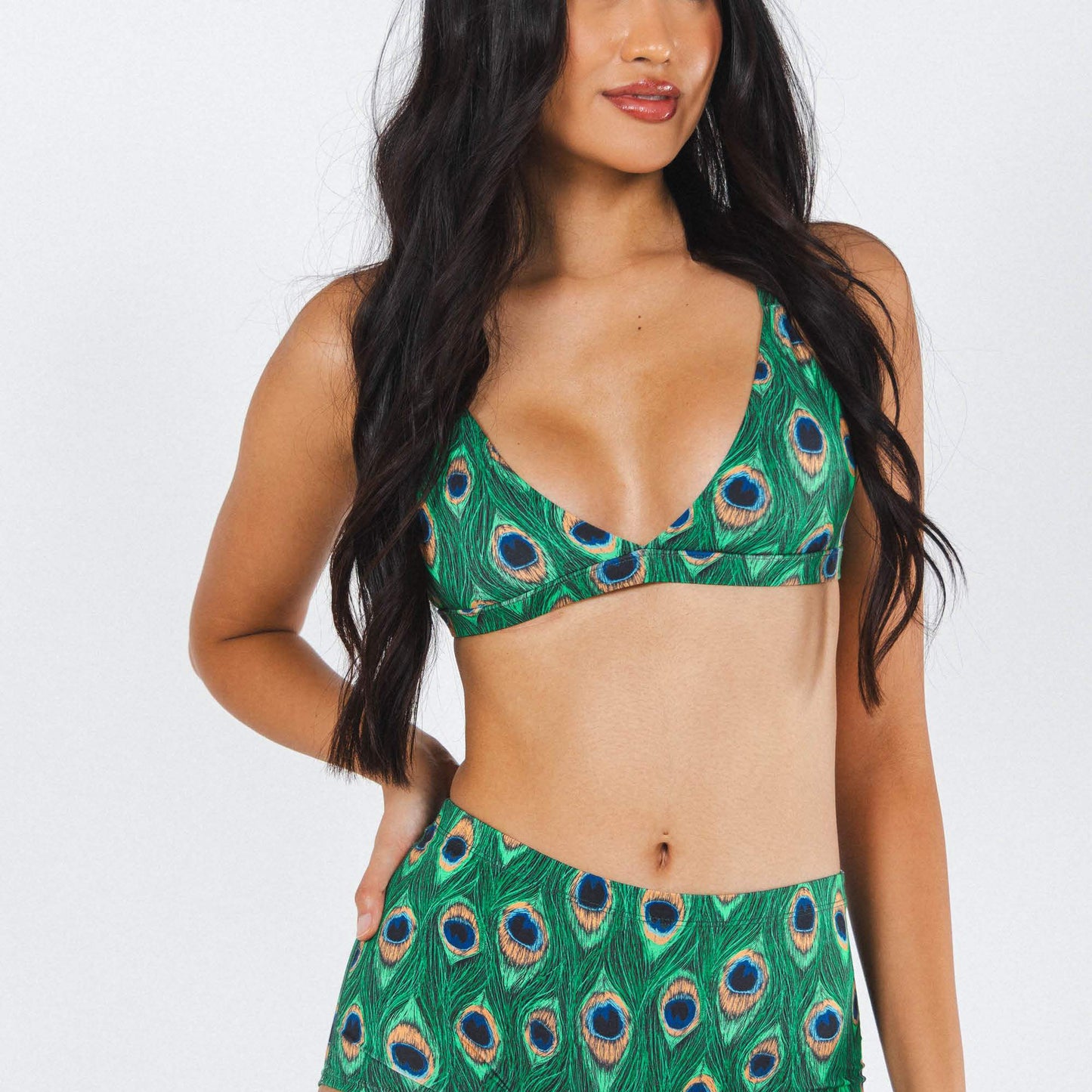 The Fancy Feather | Peacock Boob Hammock™ Triangle Bralette - Shinesty - Flyclothing LLC