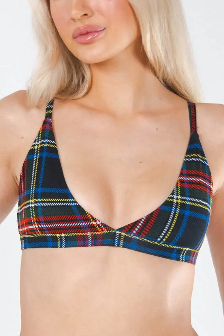 The Cappuccino | Holiday Tartan Plaid Boob Hammock™ Triangle Bralette - Shinesty - Flyclothing LLC
