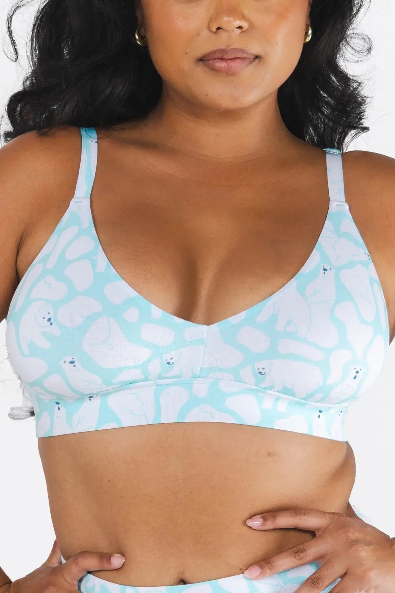 The Polar Polka | Polar Bear Scene Boob Hammock™ Plunge Bralette - Shinesty - Flyclothing LLC