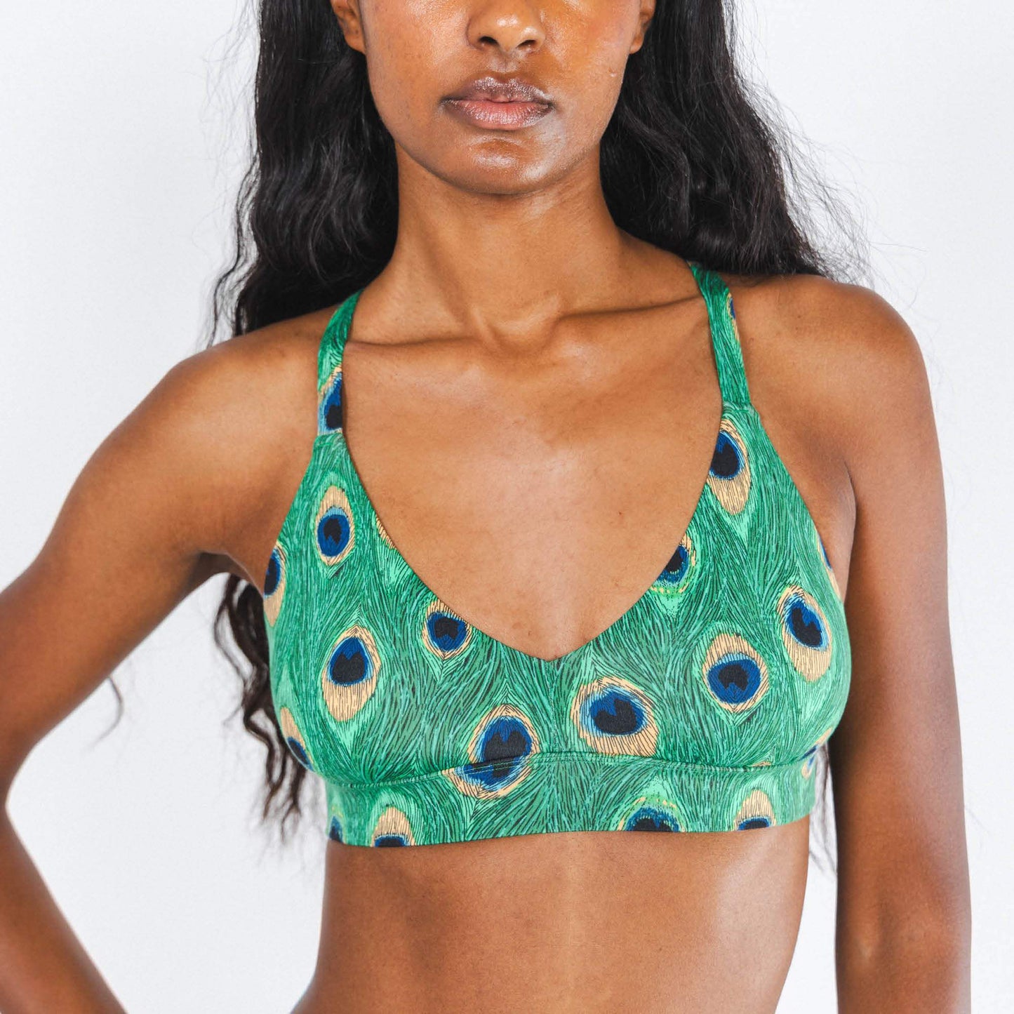 The Fancy Feather | Peacock Boob Hammock™ Plunge Bralette - Shinesty - Flyclothing LLC