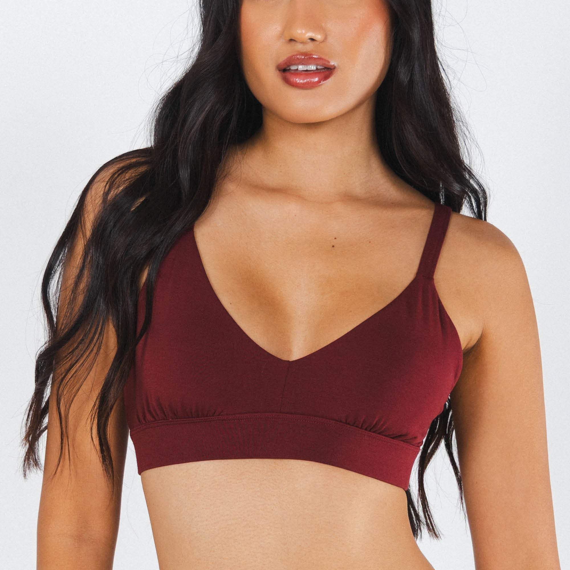 The Sommelier | Burgundy Boob Hammock™ Plunge Bralette - Shinesty - Flyclothing LLC