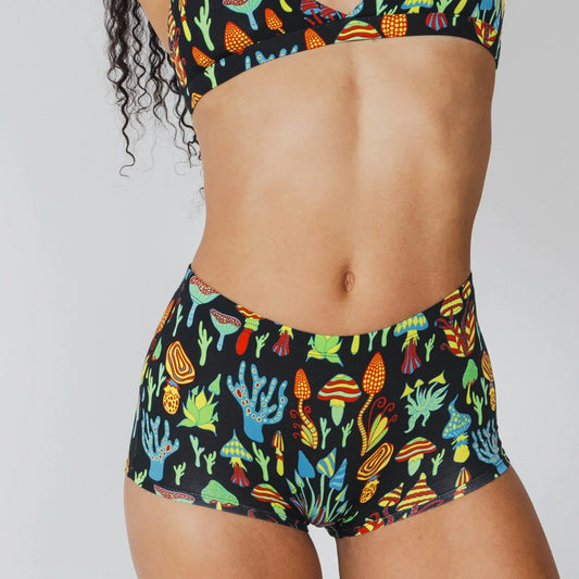 The Super Shroom | Neon Mushrooms Modal Boyshort Underwear - Shinesty - Flyclothing LLC