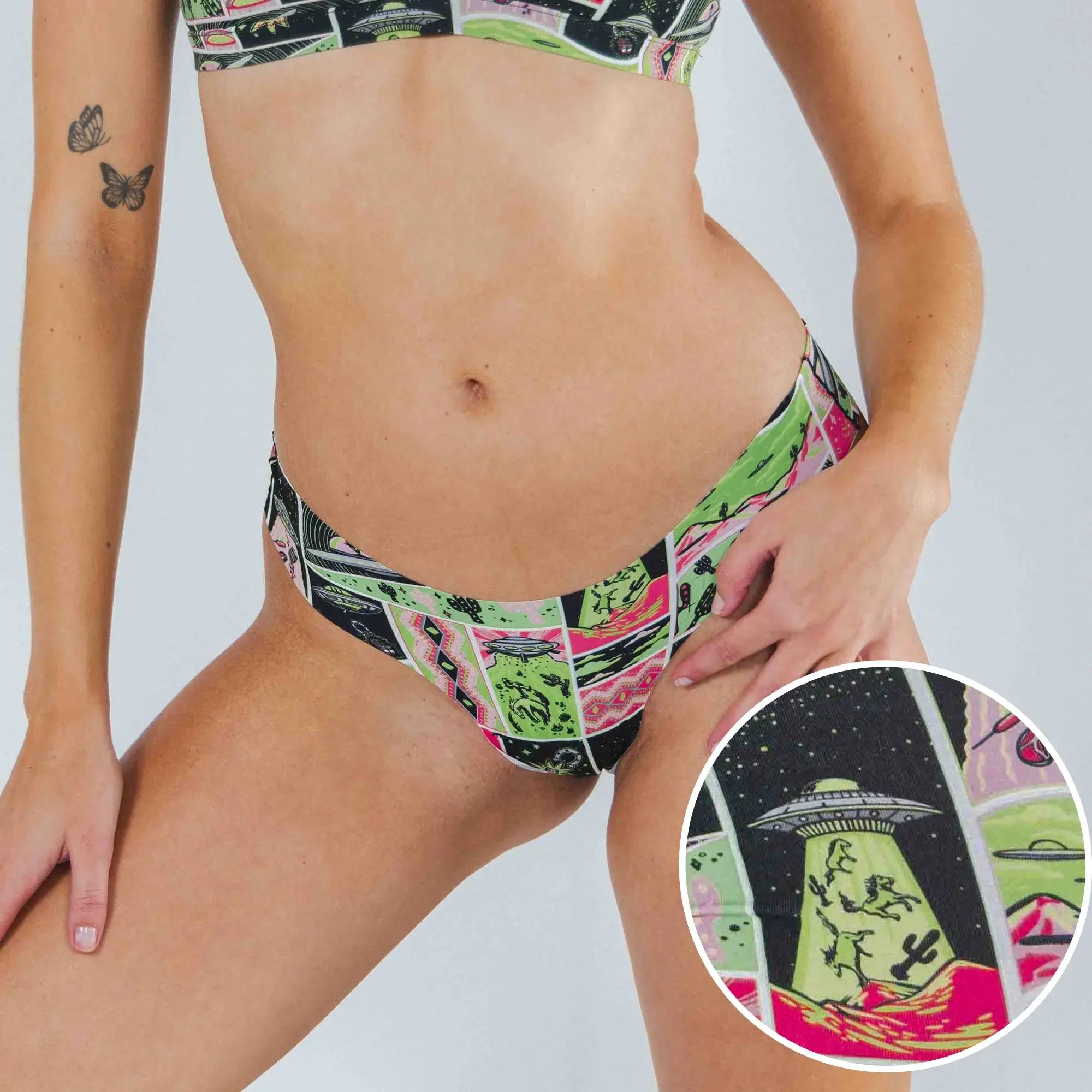 The Area 51 | Retro-Futuristic Alien Seamless Thong - Shinesty - Flyclothing LLC