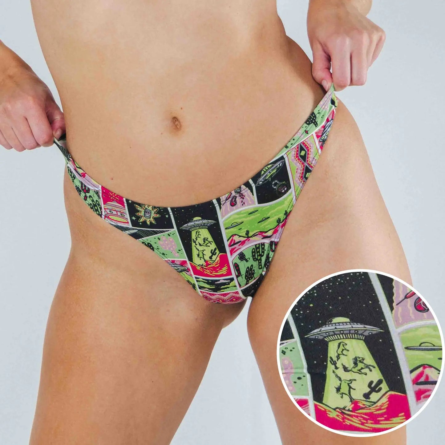 The Area 51 | Retro-Futuristic Alien MicroModal Thong - Shinesty - Flyclothing LLC