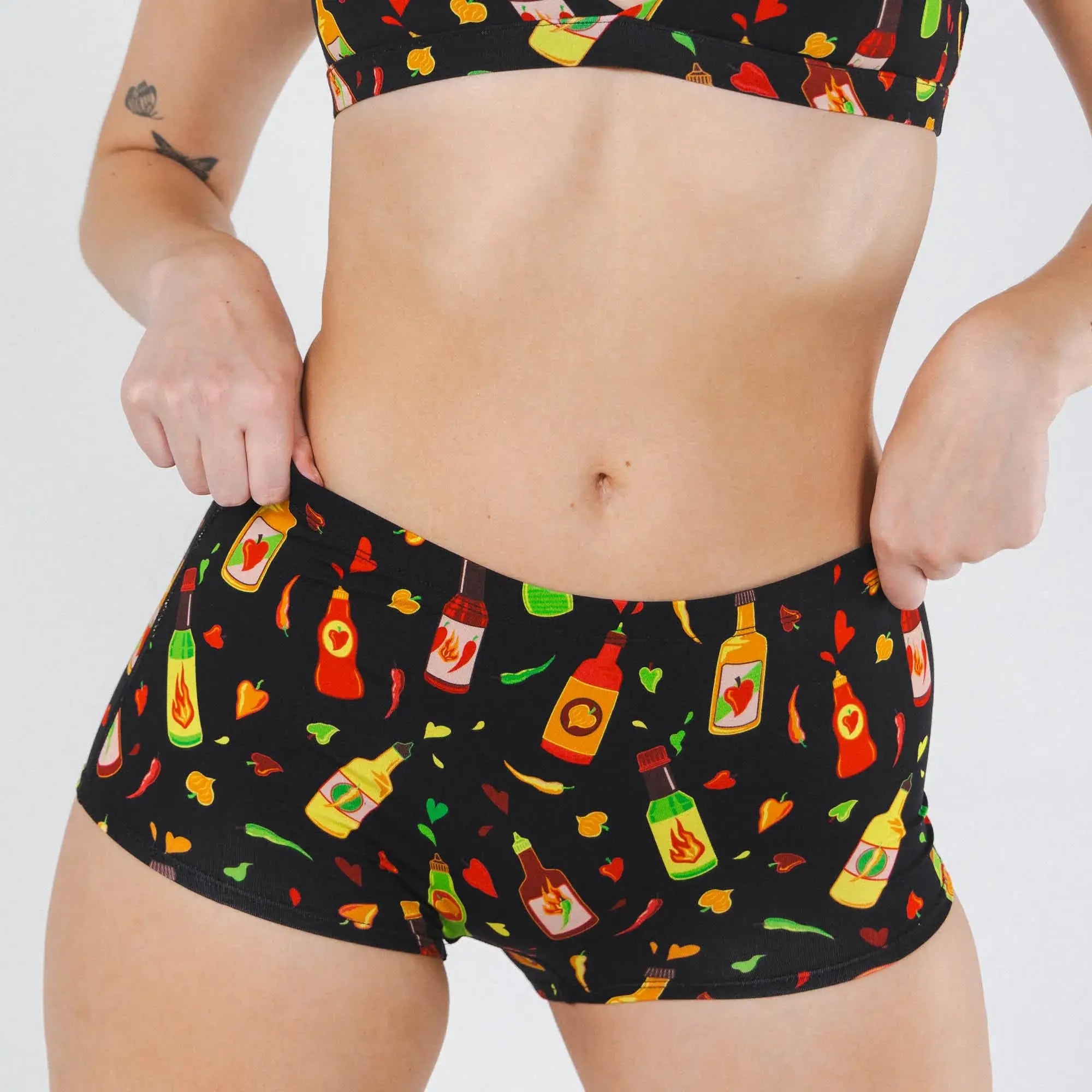 The Gotcha Sriracha | Hot Sauce Modal Boyshort Underwear - Shinesty - Flyclothing LLC