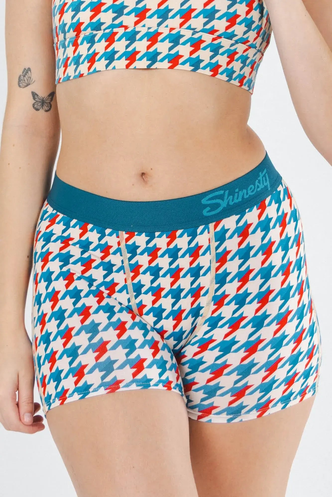 The Swanky | Retro Houndstooth Women’s Boxers - Shinesty - Flyclothing LLC