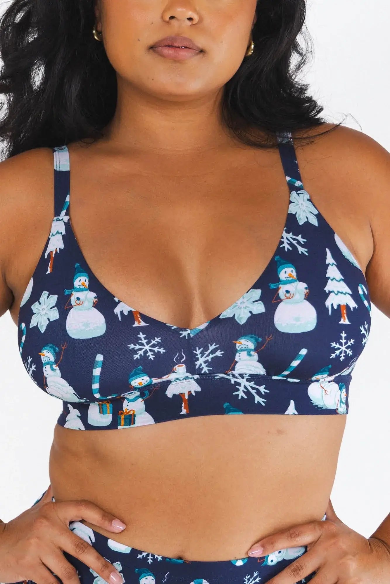 The Big Blizzard | Naughty Snowmen Boob Hammock™ Plunge Bralette - Shinesty - Flyclothing LLC