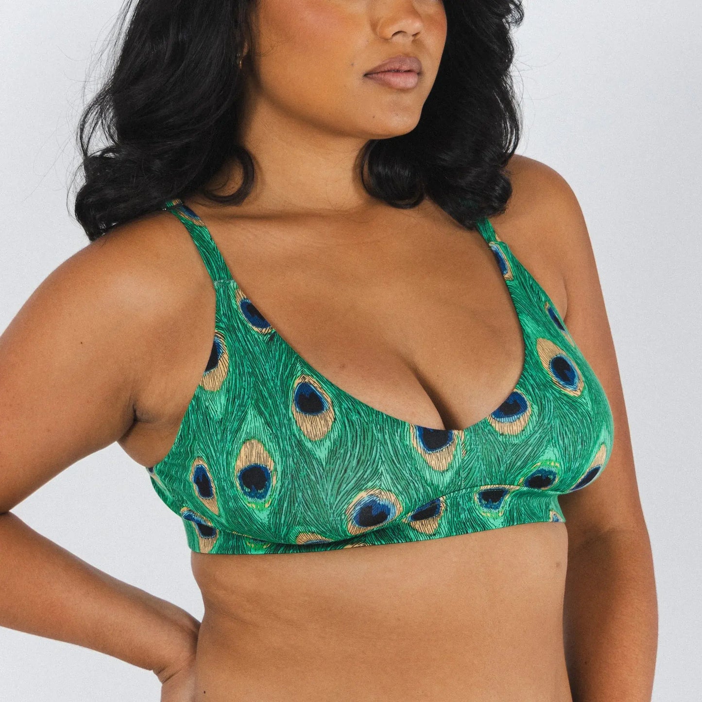 The Fancy Feather | Peacock Boob Hammock™ Plunge Bralette - Shinesty - Flyclothing LLC