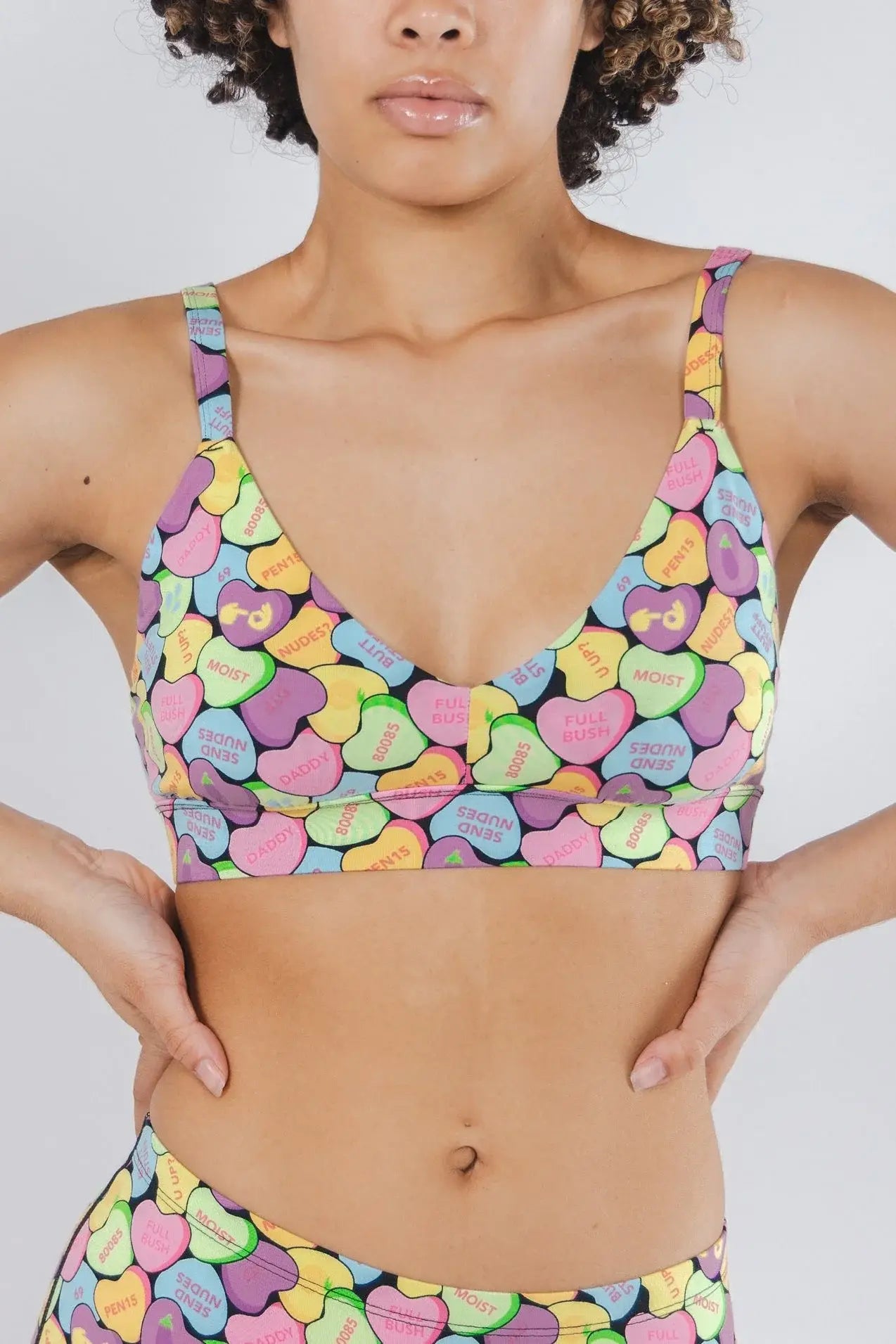 The Candy Crush | Candy Hearts Boob Hammock™ Plunge Bralette - Shinesty - Flyclothing LLC