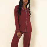 The Sommelier | Burgundy SleepDeep™ Women’s Long Sleeve Pajama Set - Shinesty - Flyclothing LLC