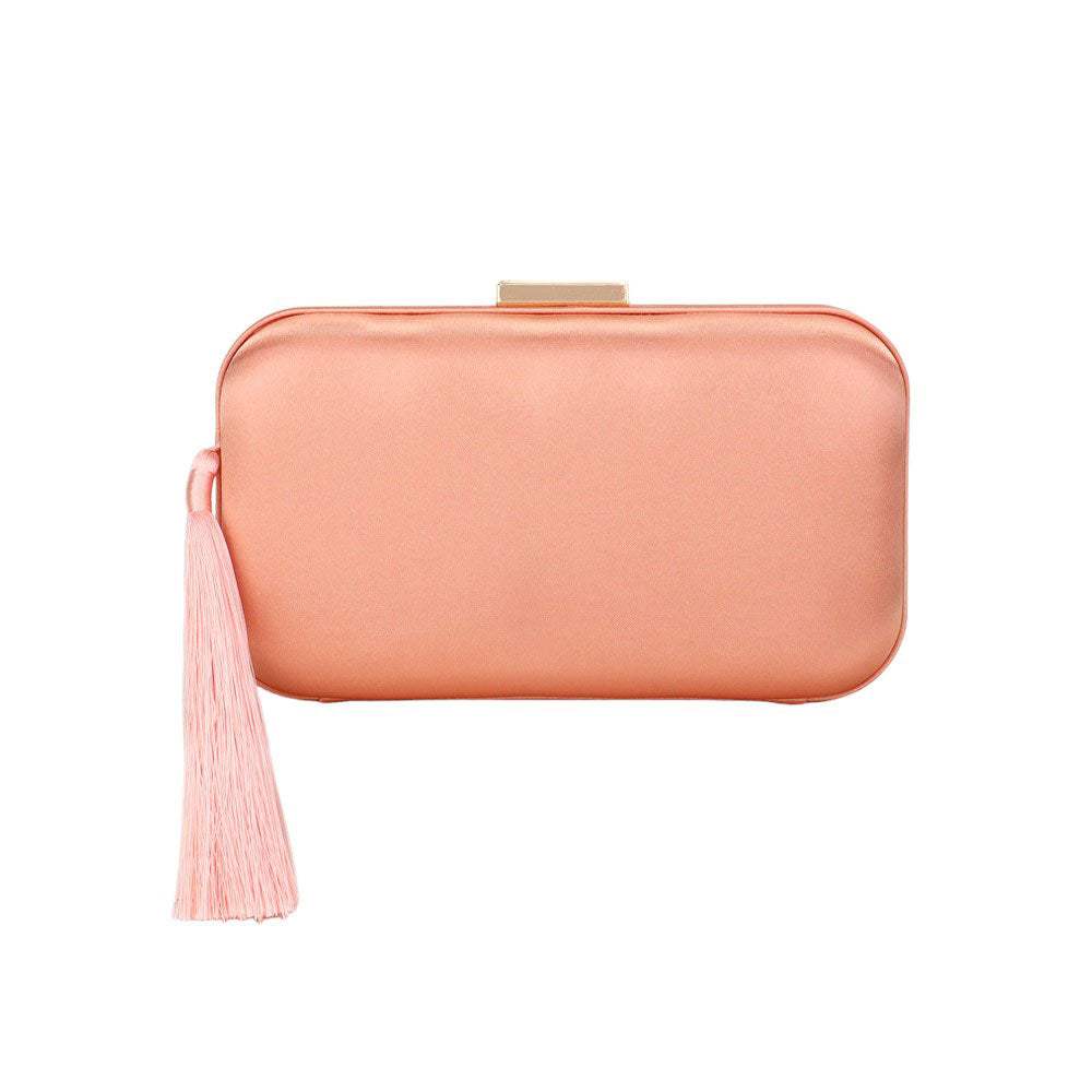 Tassel Pointed Solid Clutch Crossbody Bag - Madeline Love - Flyclothing LLC