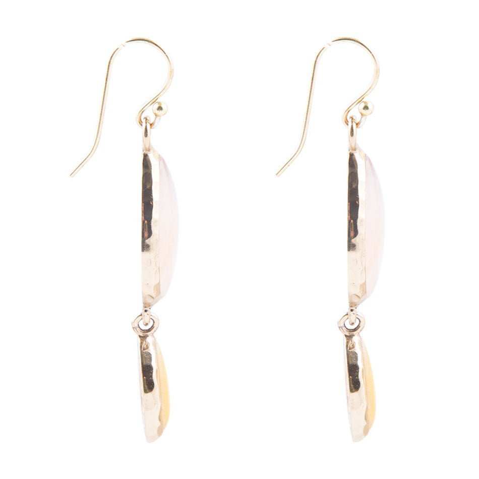Peach Aventurine and Yellow Jade Drop Earrings - Barse Jewelry - Flyclothing LLC
