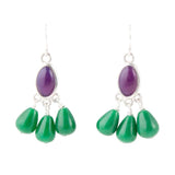 Peacock Purple Agate Drop Earrings - Barse Jewelry
