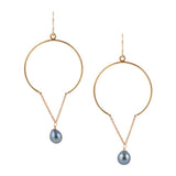 Pearl and Bronze Chain Earrings - Barse Jewelry