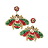 Pearl Seed Bead Honey Bee Earrings - Madeline Love - Flyclothing LLC