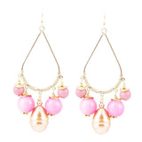 Peony Fuchsia Pink Jade Golden Drop Earrings - Barse Jewelry