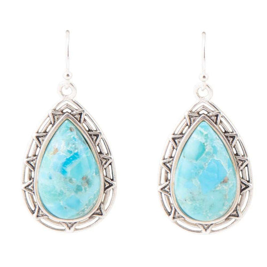 Perfect Blue Turquoise Sterling Silver Drop Earrings - Barse Jewelry - Flyclothing LLC