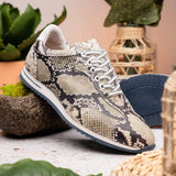 65-215-WHT PERI Python Embossed Italian Calfskin Sneakers Black / White - Zelli Italia - Flyclothing LLC