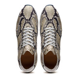 65-215-WHT PERI Python Embossed Italian Calfskin Sneakers Black / White - Zelli Italia - Flyclothing LLC