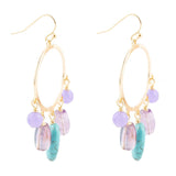 Purple Periwinkle Amethyst and Blue Magnesite Golden Chandelier Earrings - Barse Jewelry