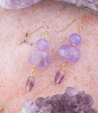 Purple Periwinkle Amethyst Golden Drop Earrings - Barse Jewelry