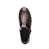 05-110-BRN PESCA Calfskin Strap-On Sandal, Brown - Zelli Italia - Flyclothing LLC