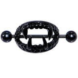 14G 5/8 Black Fearsome Fangs Nipple Shield Set - BodyCandy - Flyclothing LLC