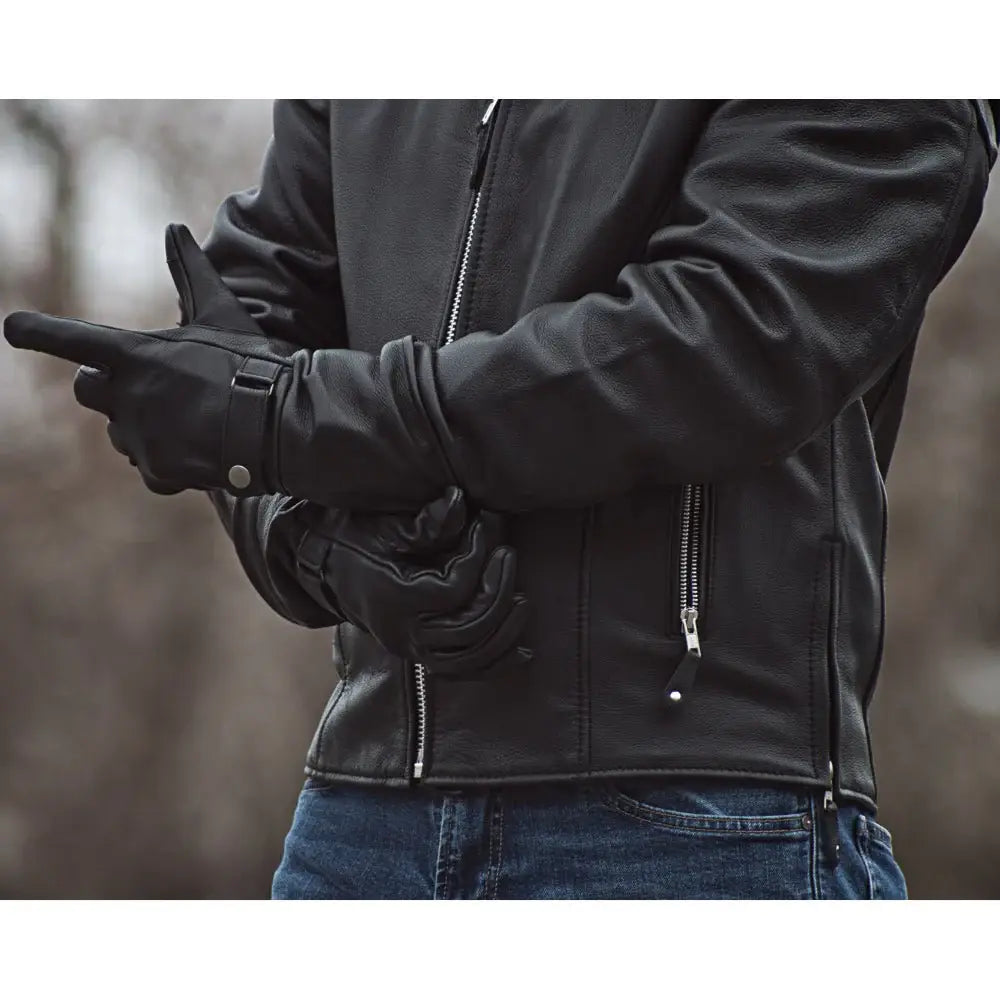 Phenom - Men's Motorcycle Leather Gauntlet - First Manufacturing Company - Flyclothing LLC