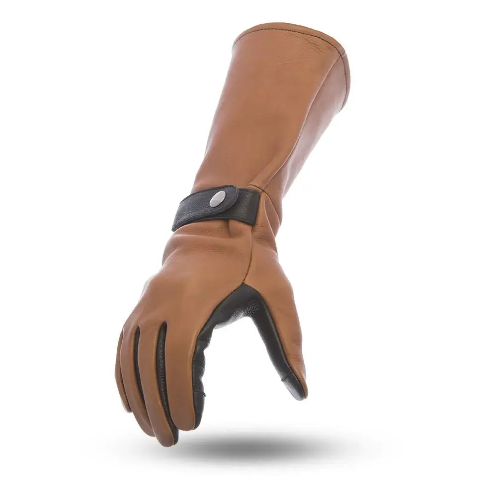 Phenom Men's Motorcycle Leather Gauntlet Whiskey - First Manufacturing Company - Flyclothing LLC