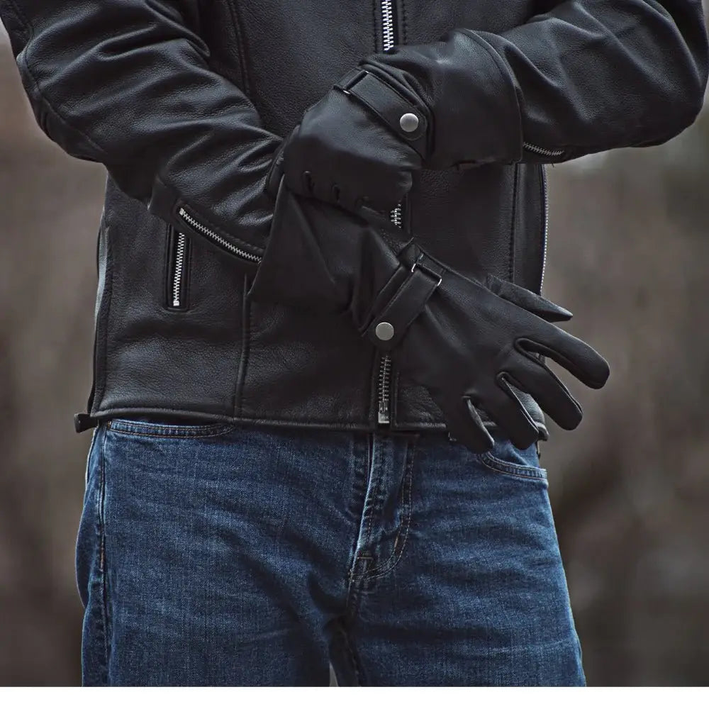 Phenom - Men's Motorcycle Leather Gauntlet - First Manufacturing Company - Flyclothing LLC